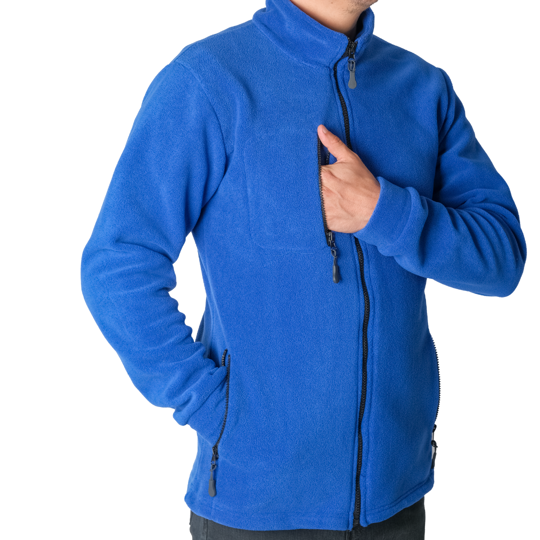 Baskılı Basic Polar Mont 3 Cepli Saks Mavi Baskılı Basic Polar Mont 3 Cepli Saks Mavi