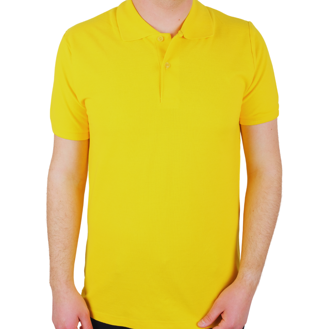 Baskılı Polo Yaka Tişört Premium Sarı Baskılı Polo Yaka Tişört Premium Sarı