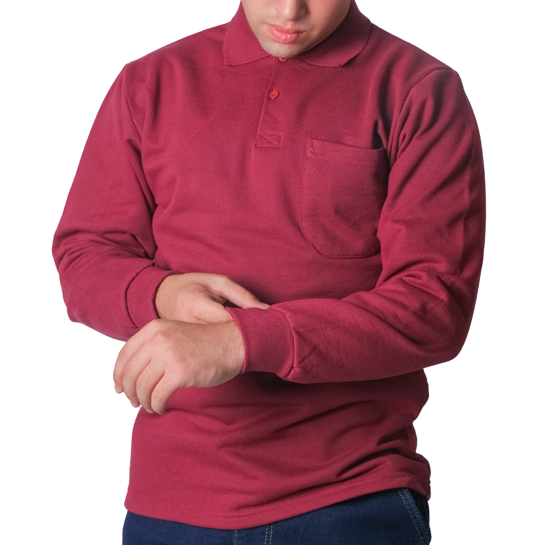 Baskılı Polo Yaka Sweat Bordo Baskılı Polo Yaka Sweat Bordo