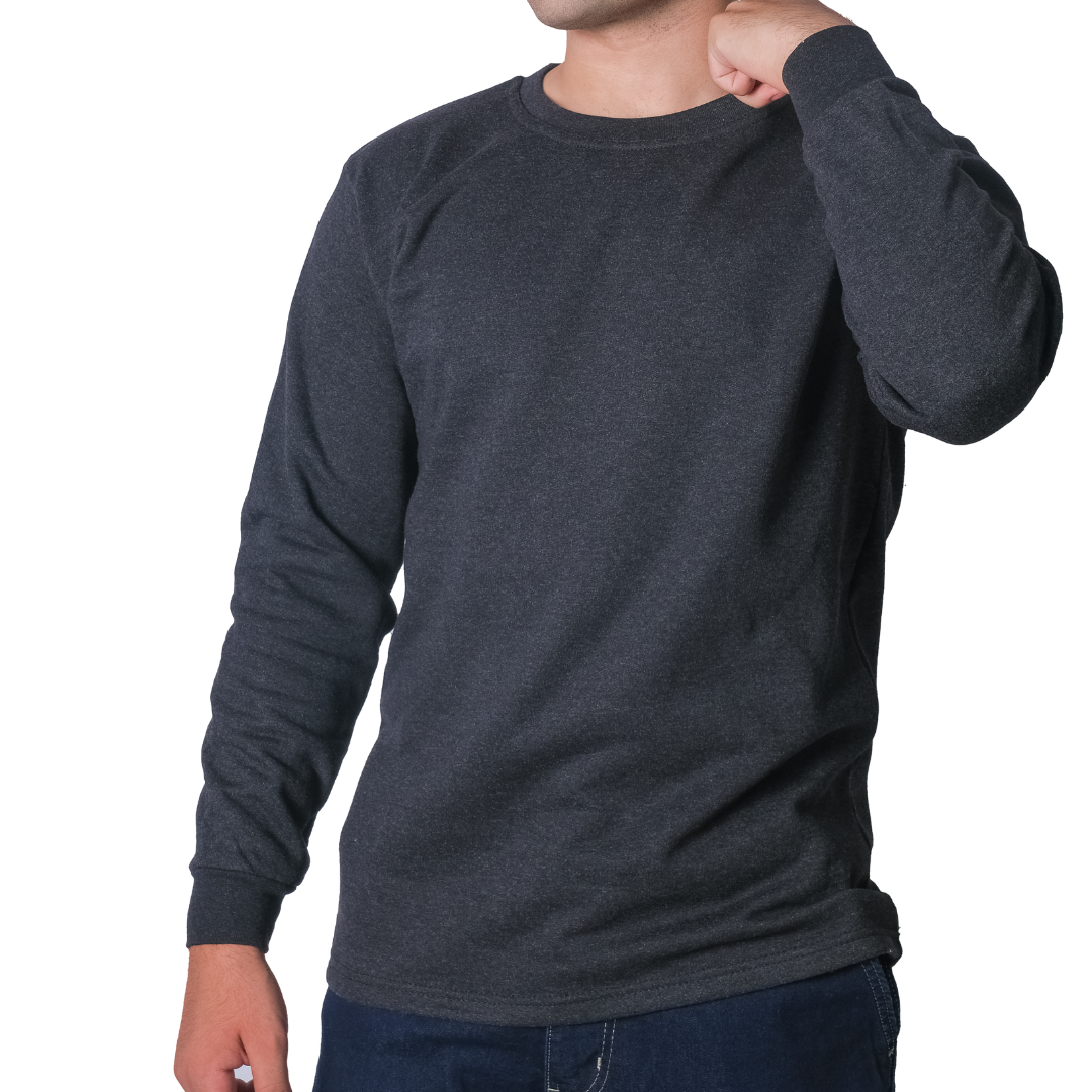 Baskılı Sıfır Yaka Sweat Füme Baskılı Sıfır Yaka Sweat Füme