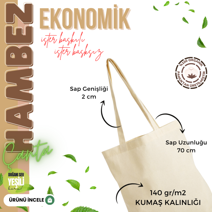 Baskılı Hambez Çanta  Ekonomik 35x40 Cm / 100 ADET