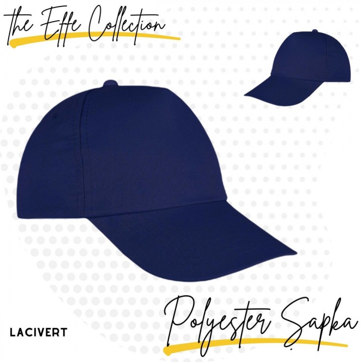 Baskılı Polyester Şapka Lacivert